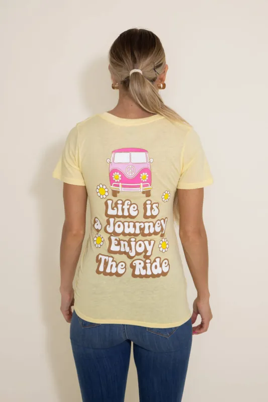 Simply Southern Life is a Journey T-Shirt for Women in Yellow | CLR-SS-LIFEJOURNEY-MELLOW sold by Glik’s