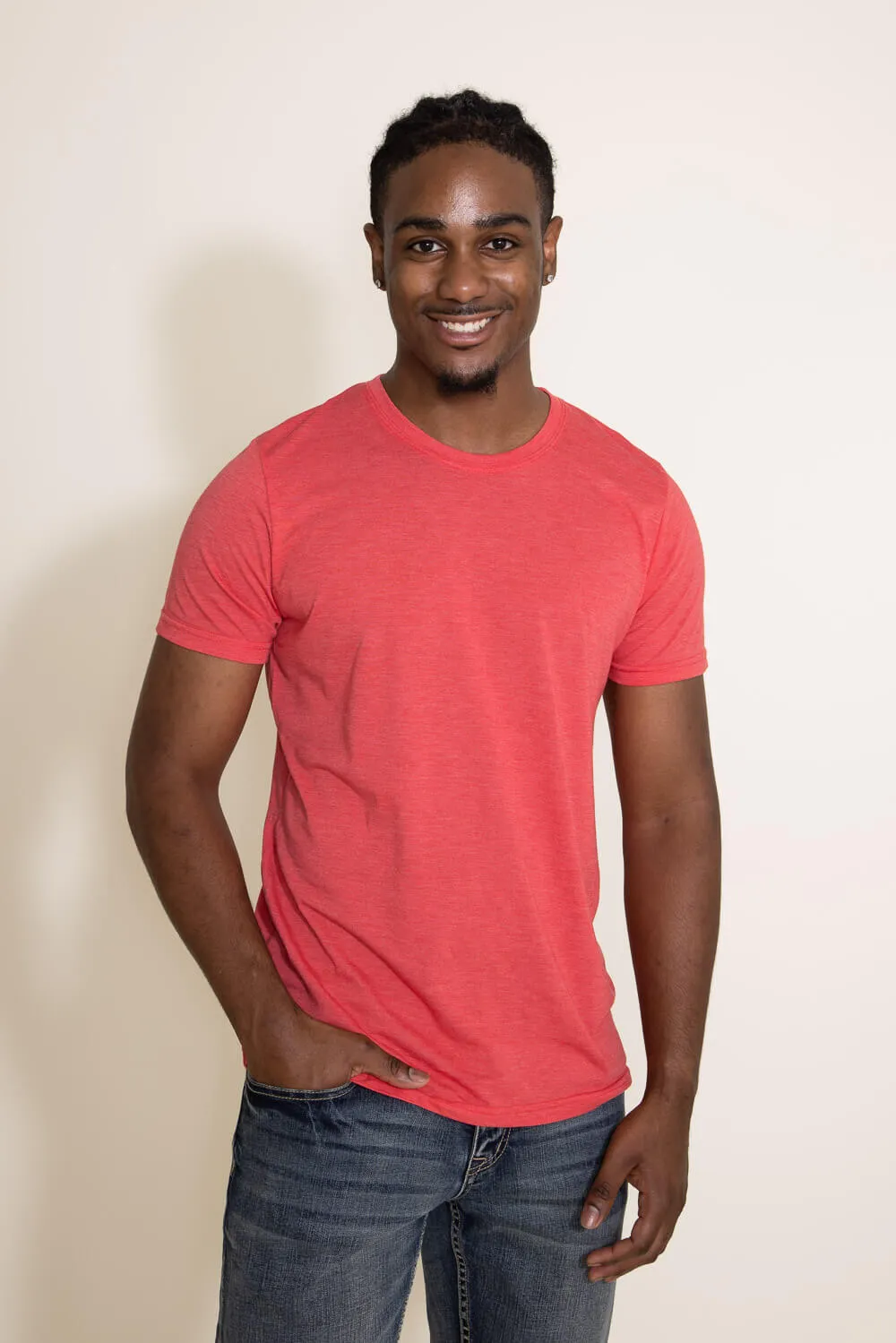 Basic Crewneck T-Shirt for Men in Red | 3750-RED sold by Glik’s product image thumbnail 2