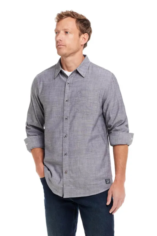 Weatherproof Vintage Winter Oxford Button Down Shirt for Men in Meteorite | F2485808GK-METEORITE sold by Glik’s