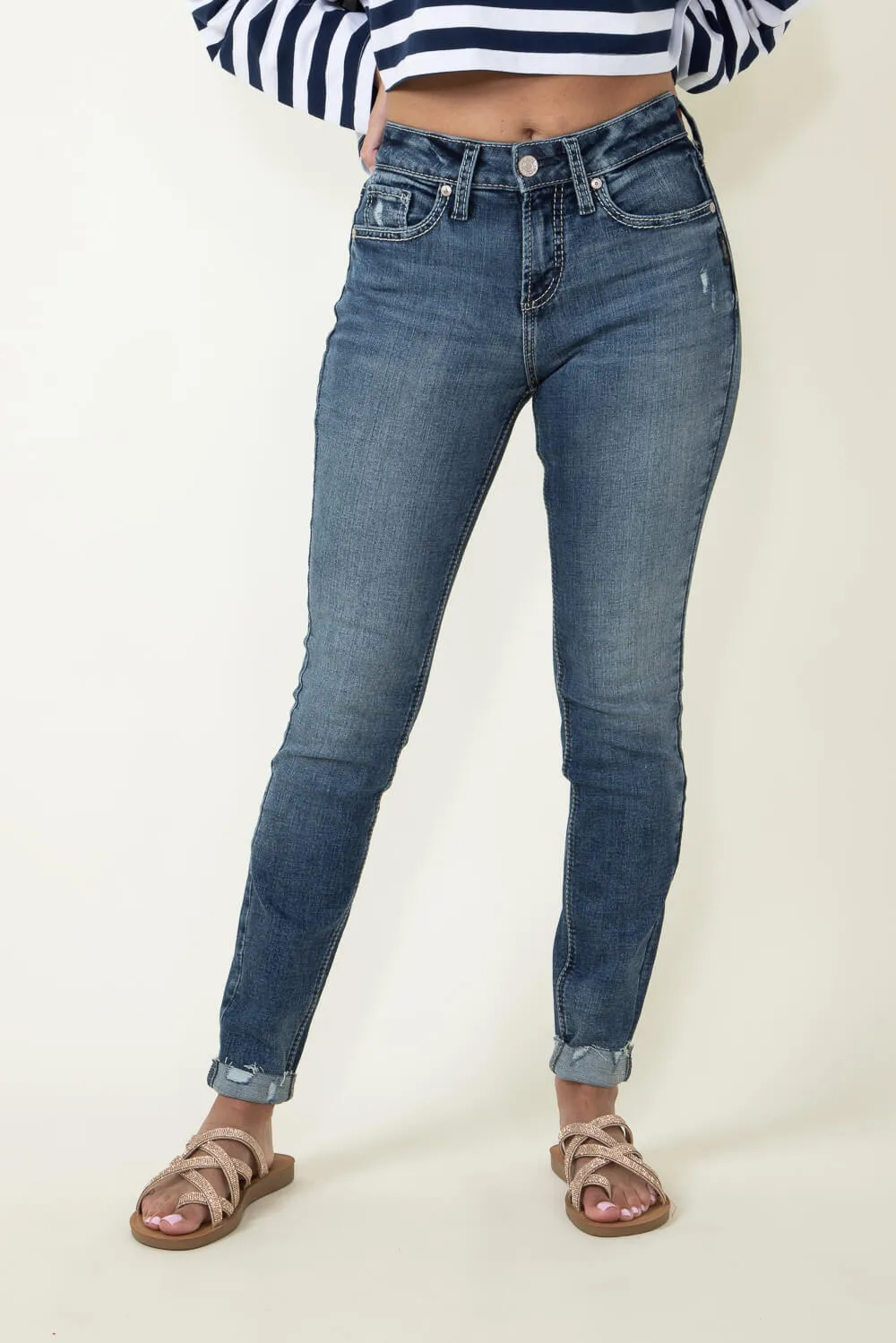 Silver Jeans Suki Skinny Distressed Jeans for Women | L93136EAE398 sold by Glik’s product image thumbnail 4