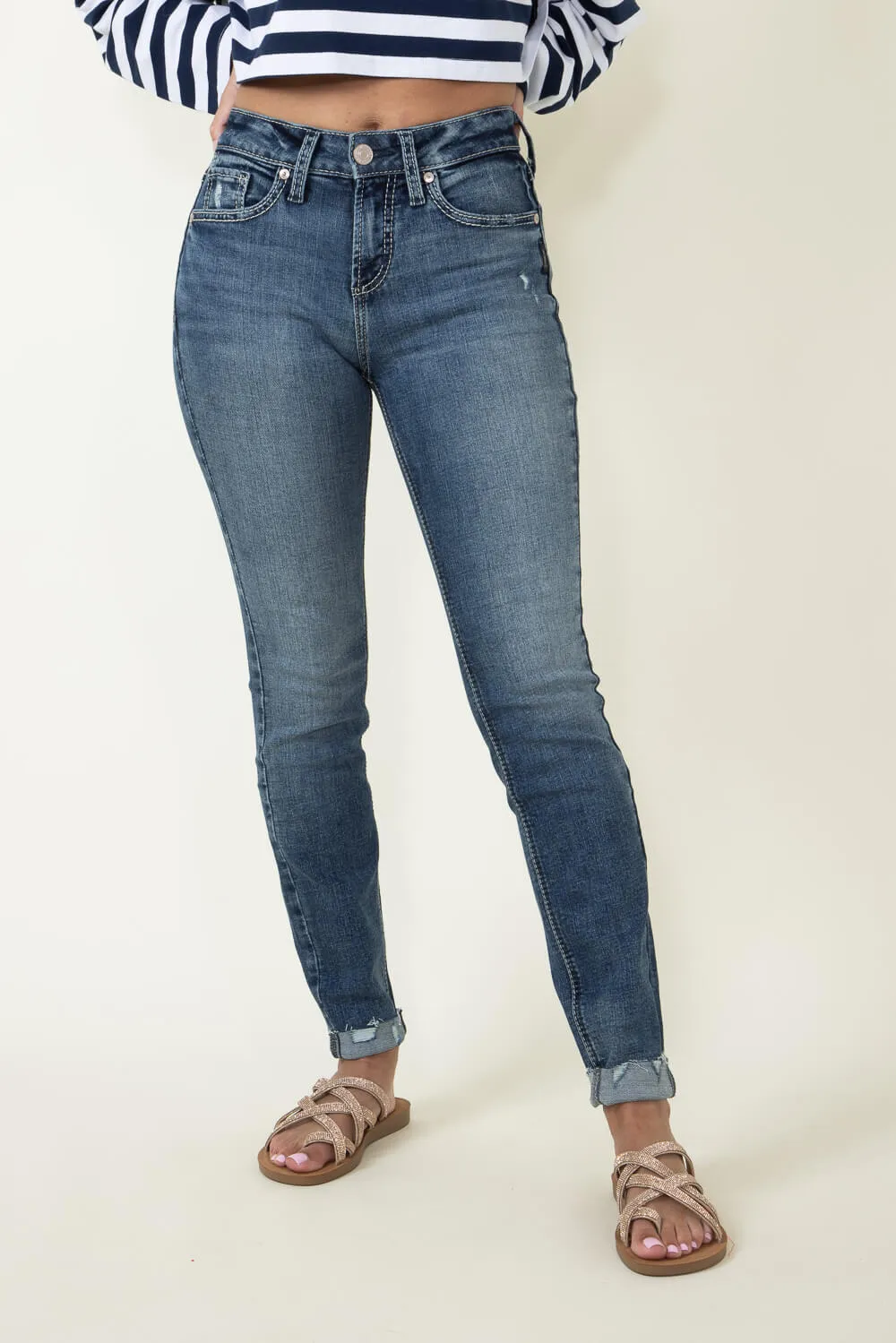 Silver Jeans Suki Skinny Distressed Jeans for Women | L93136EAE398 sold by Glik’s