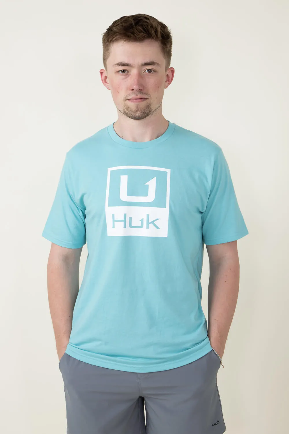 Huk Fishing Huk Stacked Logo T-Shirt for Men in Blue | H1000427-372-MARINEBLUE sold by Glik’s product image thumbnail 2