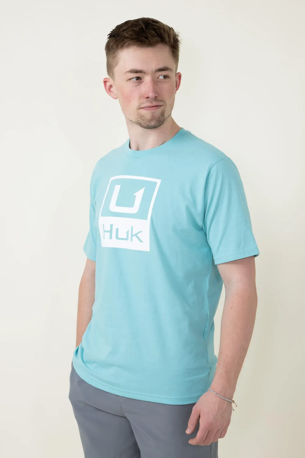Huk Fishing Huk Stacked Logo T-Shirt for Men in Blue | H1000427-372-MARINEBLUE sold by Glik’s product image thumbnail 4