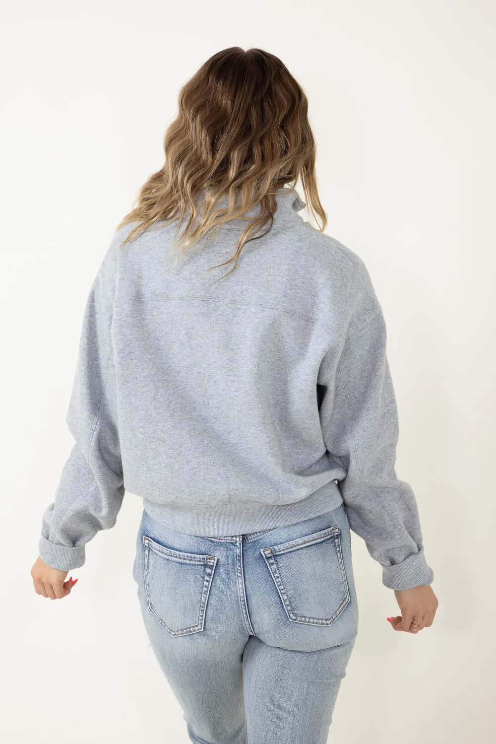 Quarter Zip Fleece Pullover for Women in Heather Grey | DZ24C311-HEATHERGREY sold by Glik’s product image thumbnail 3