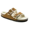 Birkenstock Arizona Shearling Suede Leather Sandals for Women in Mink | 1001128 sold by Glik’s