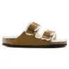 Birkenstock Arizona Shearling Suede Leather Sandals for Women in Mink | 1001128 sold by Glik’s