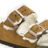 Birkenstock Arizona Shearling Suede Leather Sandals for Women in Mink | 1001128 sold by Glik’s