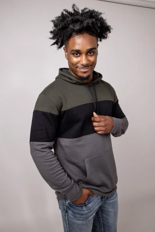 1897 Active Colorblock Hoodie for Men in Dark Green | MJ506-DARKOLIVE sold by Glik’s