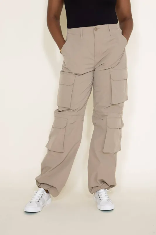 Love Tree Baggy Cargo Pants for Women in Khaki | 6870PN-KHAKI sold by Glik’s
