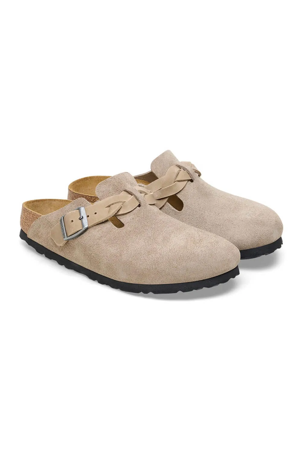 Birkenstock Boston Braided Suede Leather Clogs for Women in Taupe | 1026694 sold by Glik’s product image thumbnail 2