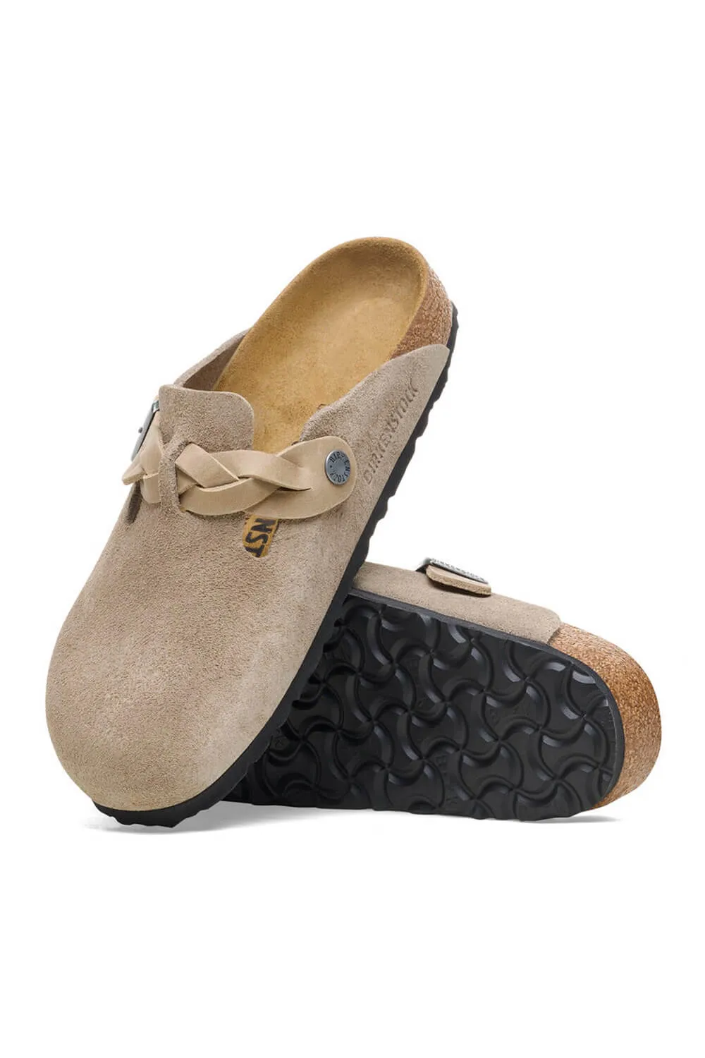 Birkenstock Boston Braided Suede Leather Clogs for Women in Taupe | 1026694 sold by Glik’s product image thumbnail 4