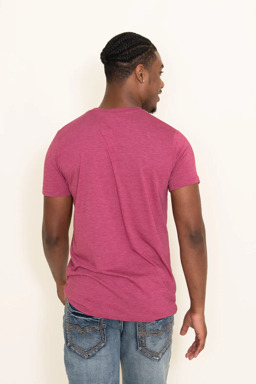 Basic Crewneck Tee for Men in Cranberry | 3750-CRANBERRY sold by Glik’s product image thumbnail 2