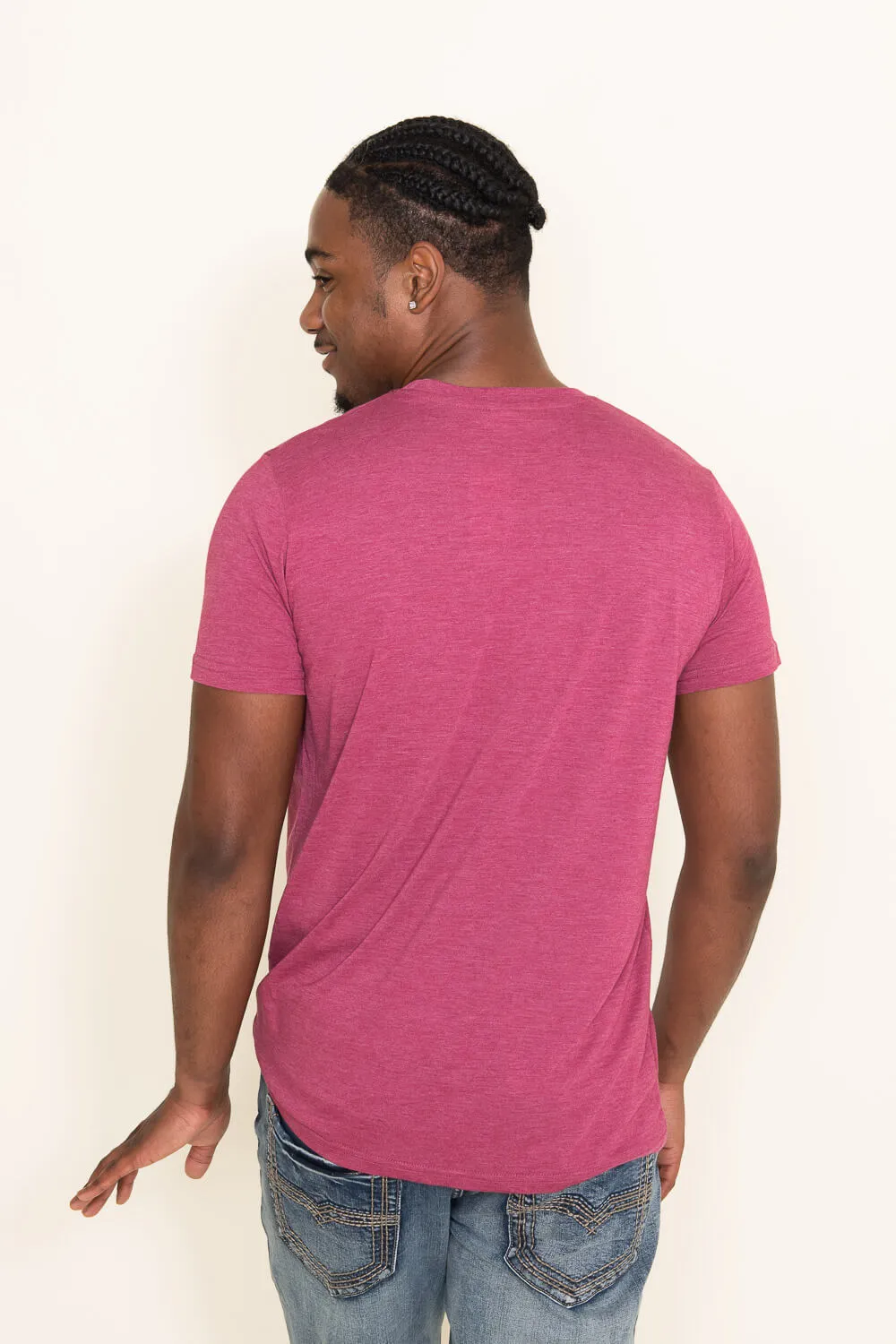 Basic Crewneck Tee for Men in Cranberry | 3750-CRANBERRY sold by Glik’s product image thumbnail 4