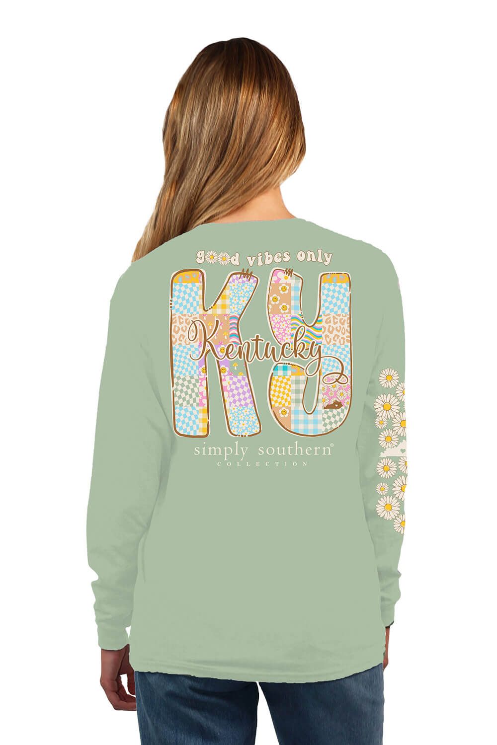 Simply Southern Long Sleeve Kentucky T-Shirt for Women in Sage | LS-STATE-KY-SAGE sold by Glik’s product image thumbnail 2