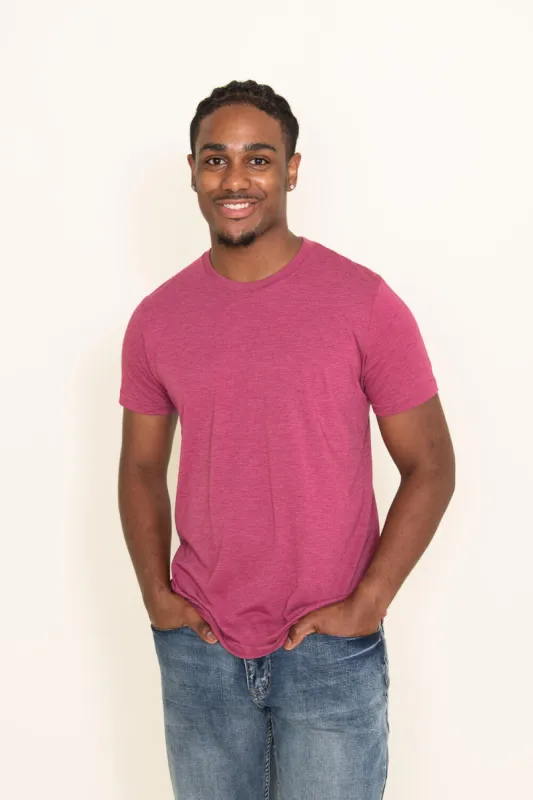 Basic Crewneck Tee for Men in Cranberry | 3750-CRANBERRY made by Glik’s