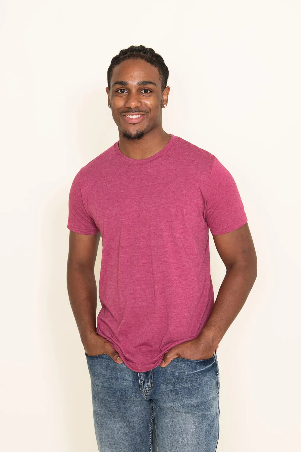 Basic Crewneck Tee for Men in Cranberry | 3750-CRANBERRY sold by Glik’s