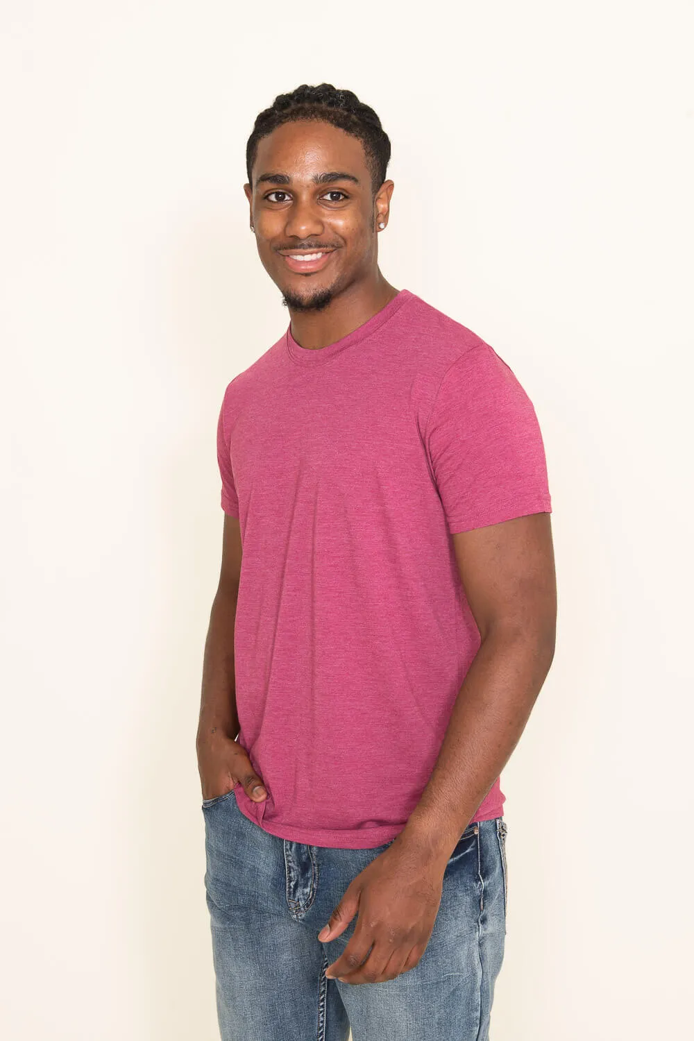 Basic Crewneck Tee for Men in Cranberry | 3750-CRANBERRY sold by Glik’s product image thumbnail 3