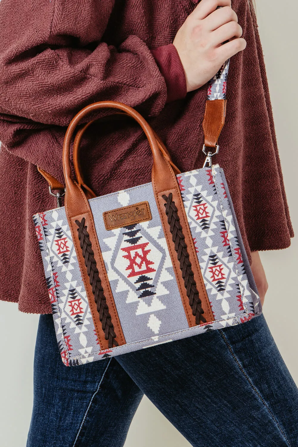 Wrangler Crossbody Tote Bag for Women in Grey/Lavender | WG2203-8120SLV sold by Glik’s product image thumbnail 3