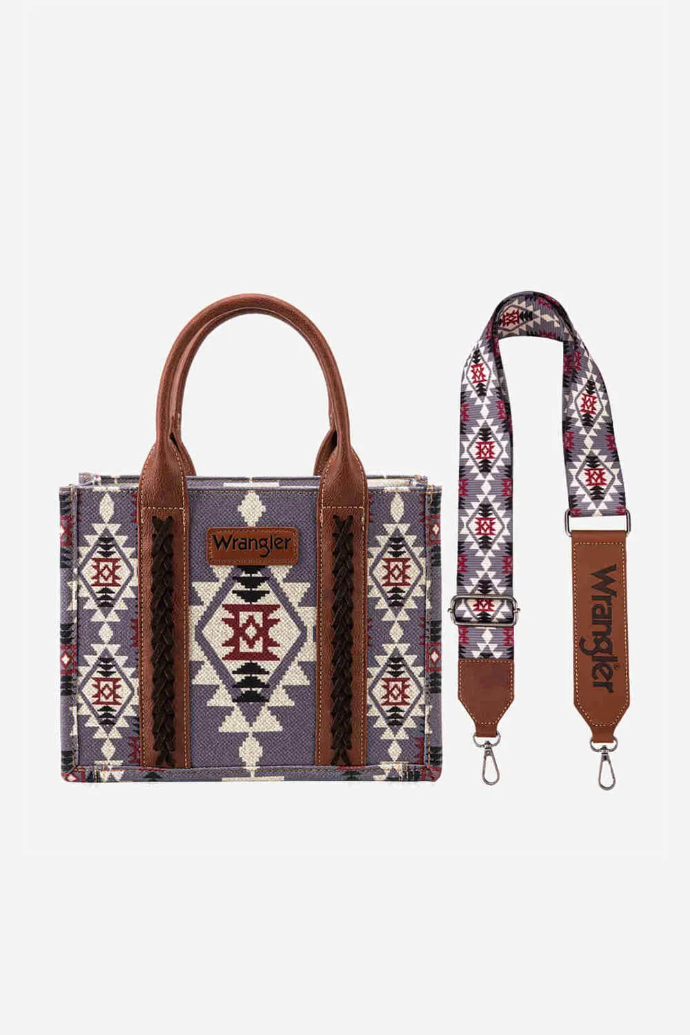 Wrangler Crossbody Tote Bag for Women in Grey/Lavender | WG2203-8120SLV sold by Glik’s product image thumbnail 2