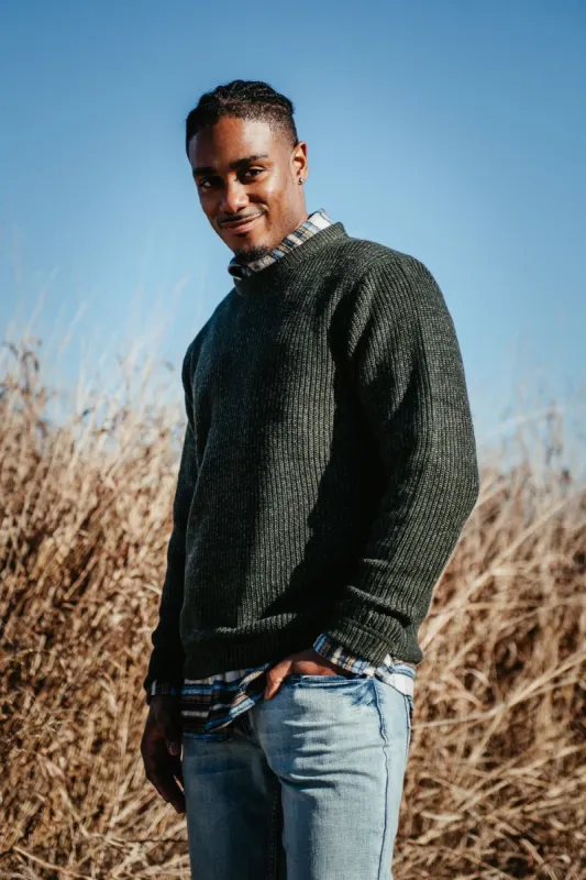 Weatherproof Vintage Half Cardigan Stitch Sweater for Men in Green | F2340228GK-DKOLIVE sold by Glik’s