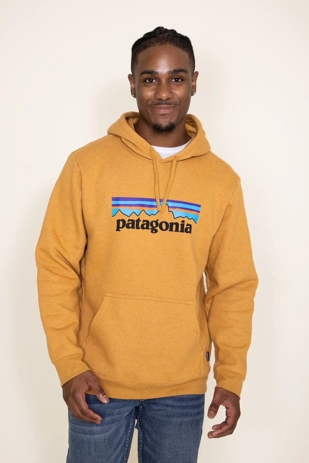 Patagonia Men’s P-6 Logo Uprisal Hoodie in Mango Yellow | 39622-DMGO sold by Glik’s