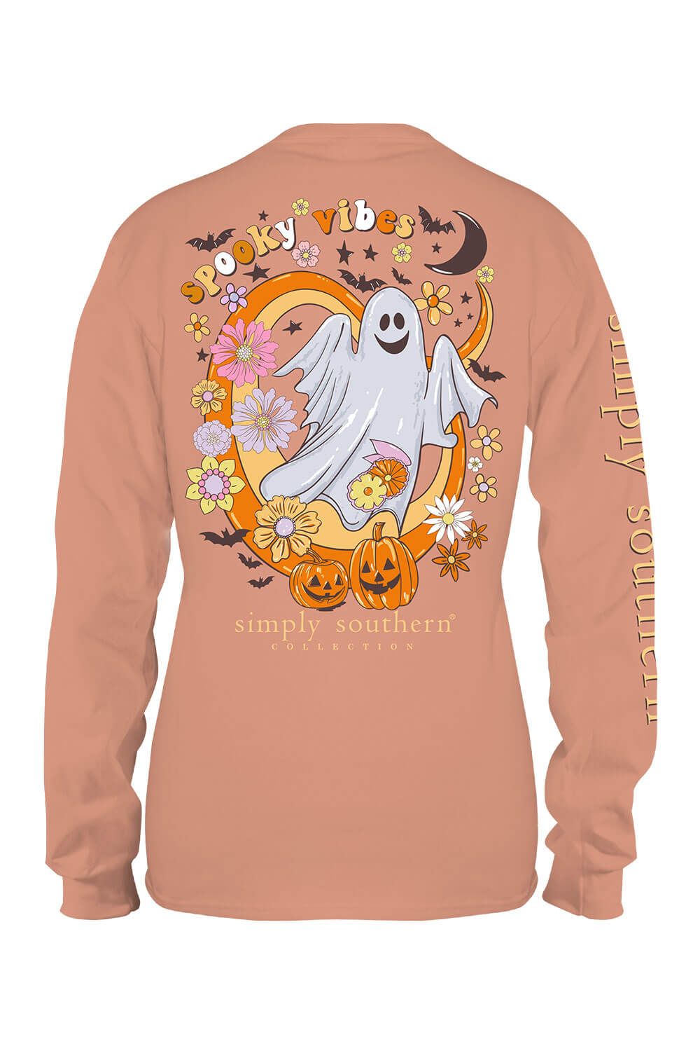 Simply Southern Long Sleeve Spooky Vibes T-Shirt for Women in Cafe | LS-SPOOKY-CAFE sold by Glik’s product image thumbnail 3