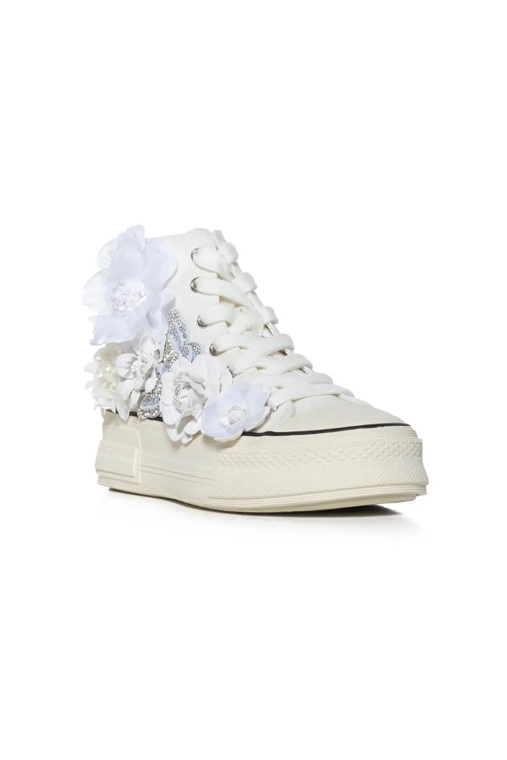 Azalea Wang Penny Lane Flower Sneakers for Women in White | PENNYLANE-WHITE sold by Glik’s product image thumbnail 4