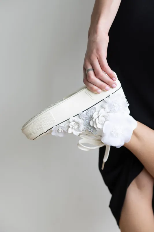 Azalea Wang Penny Lane Flower Sneakers for Women in White | PENNYLANE-WHITE sold by Glik’s