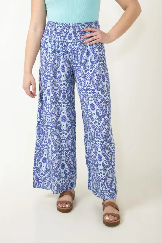 Simply Southern Palazzo Pants for Women in Blue Paisley | PP-0124-PNT-PALAZZO-PAIS sold by Glik’s