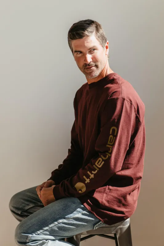 Carhartt Loose Heavyweight Long Sleeve T-Shirt for Men in Dark Brown | K231-PRT sold by Glik’s