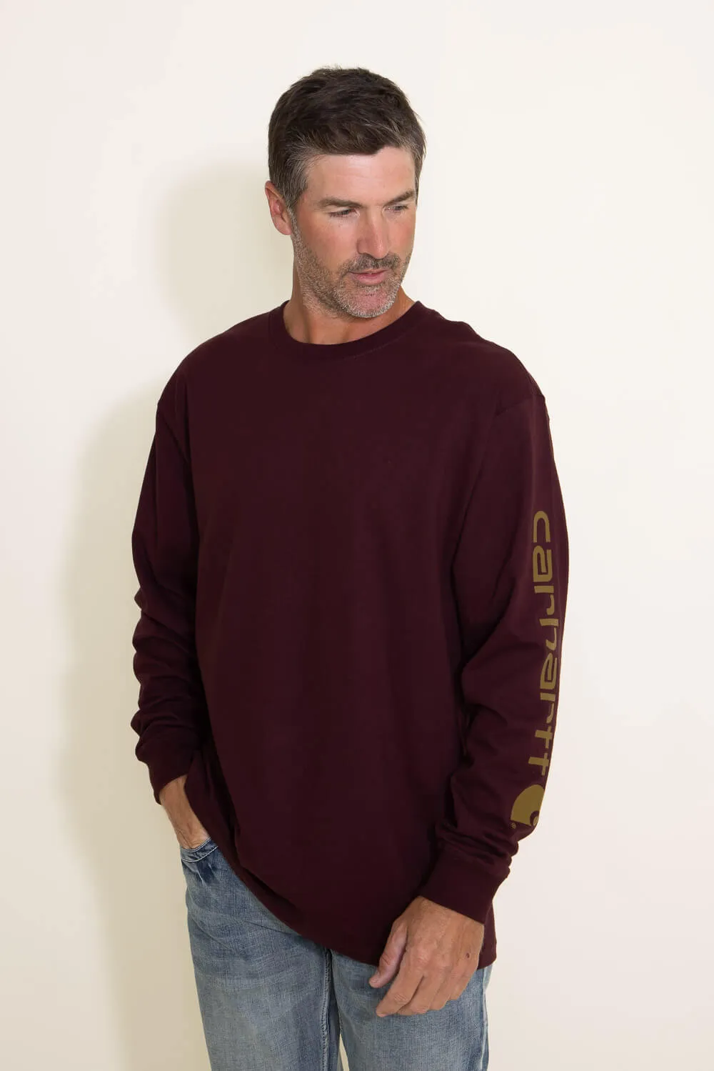 Carhartt Loose Heavyweight Long Sleeve T-Shirt for Men in Dark Brown | K231-PRT sold by Glik’s product image thumbnail 2