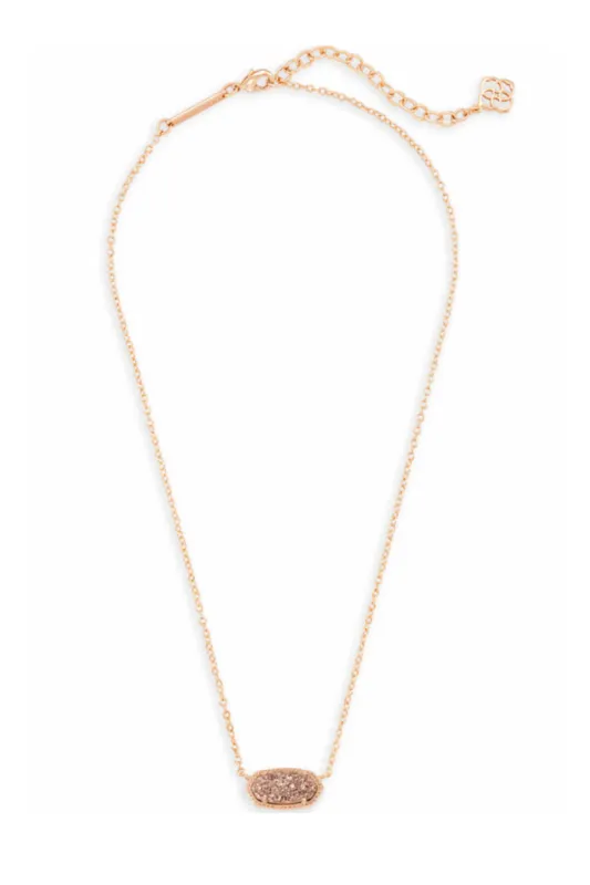 Kendra Scott Elisa Rose Gold Pendant Necklace in Rose Gold Drusy | 4217712489 sold by Glik’s