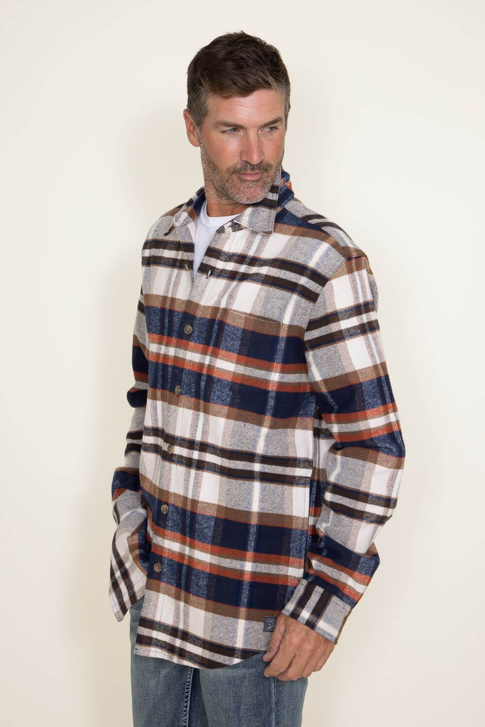 Weatherproof Vintage Lumber Jack Flannel Shirt Jacket for Men in Multi Brown | F2388079GK-NATURAL sold by Glik’s product image thumbnail 5