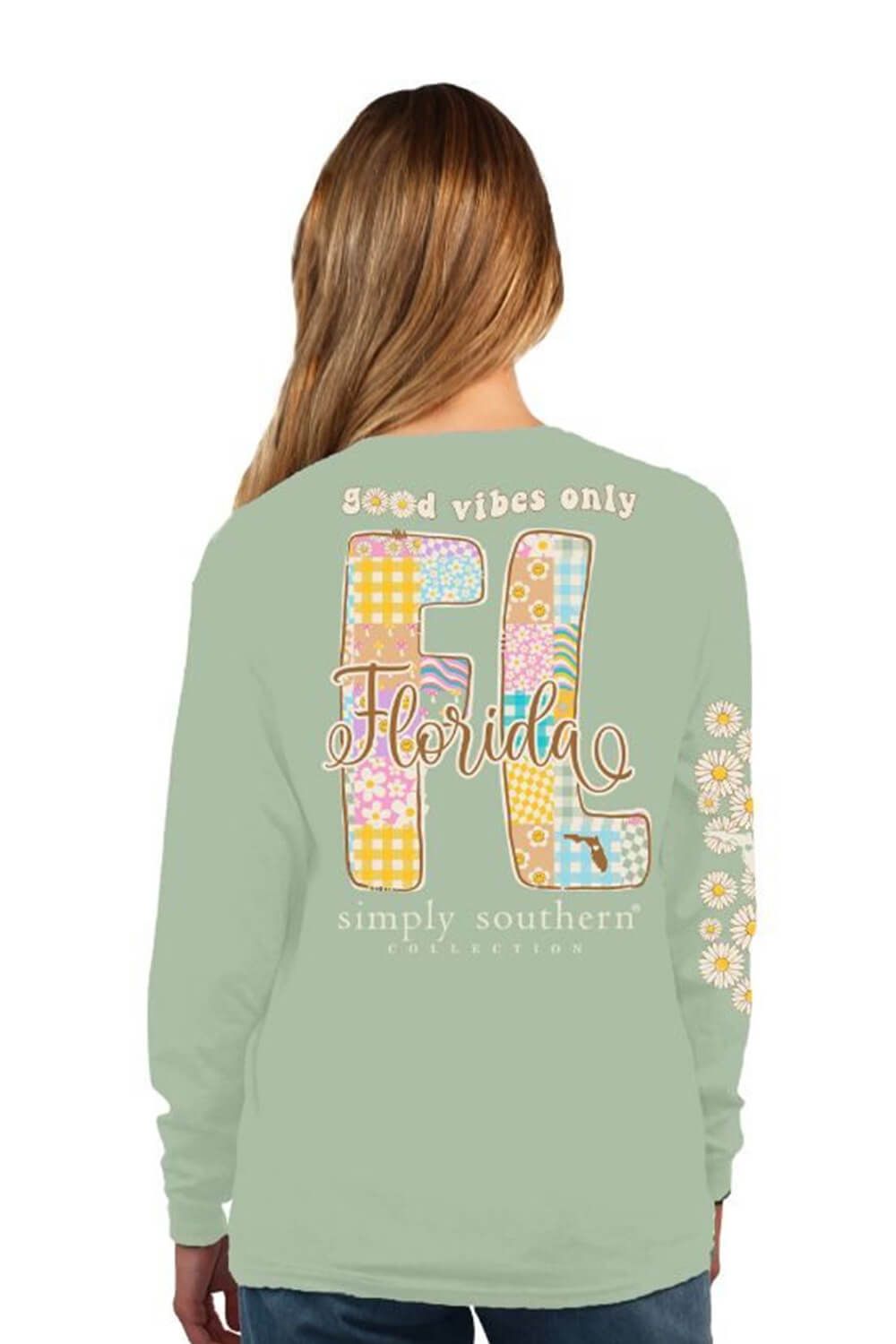 Simply Southern Long Sleeve Florida T-Shirt for Women in Sage | LS-STATE-FL-SAGE sold by Glik’s product image thumbnail 2