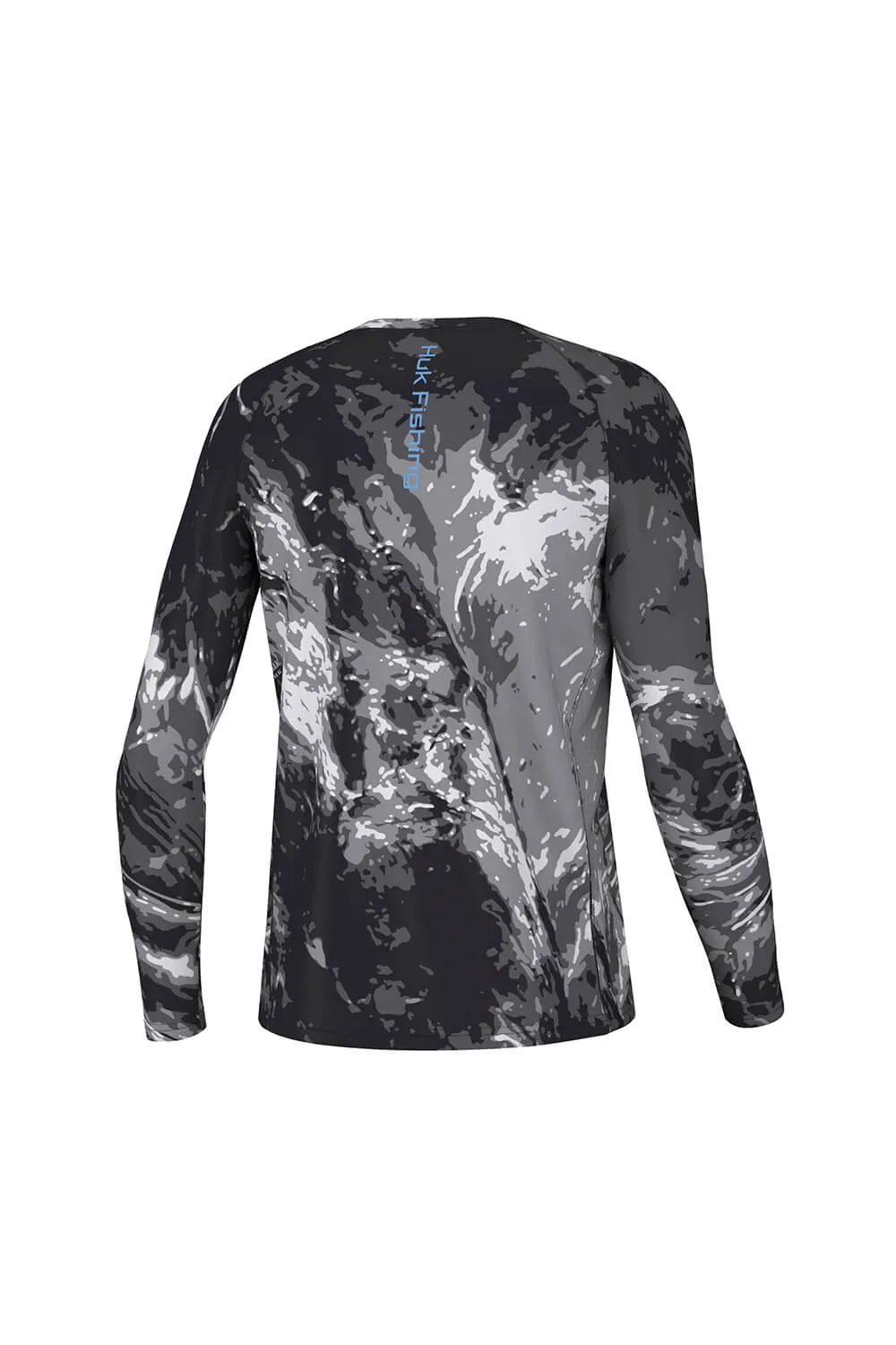 Huk Fishing Youth Pursuit Mossy Oak Crew Long Sleeve T-Shirt for Boys in Black | H7120103-979 sold by Glik’s product image thumbnail 2