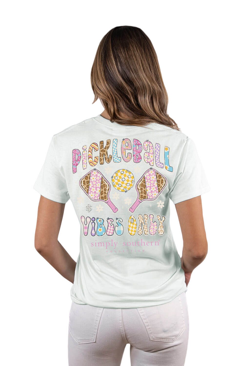 Simply Southern Pickleball Vibes T-Shirt for Women in Breeze Blue | SS-PICKLEBALL-BREEZE sold by Glik’s