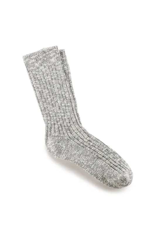 Birkenstock Cotton Slub Crew Socks for Women in Grey | 1008032 made by Glik’s