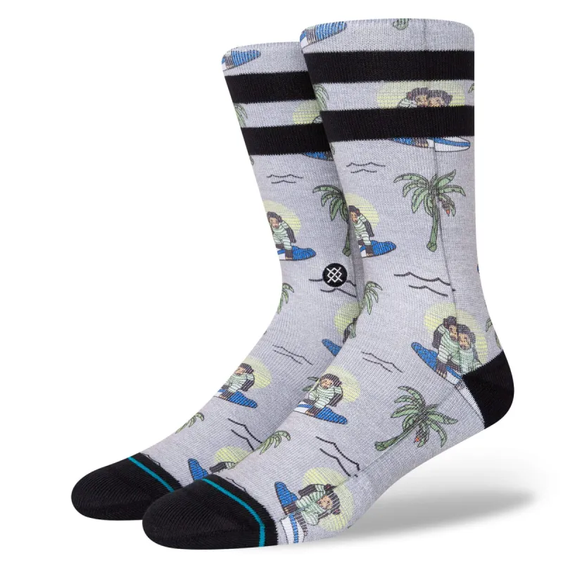 Stance Surfing Monkey Crew Socks for Men in Grey | A556A21SMK-GRY sold by Glik’s