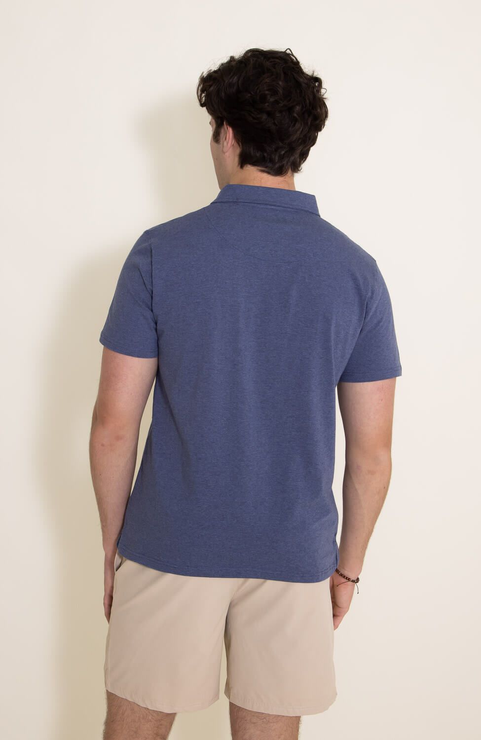 Simply Southern Solid Heather Polo Shirt for Men in Navy Blue | PP-0123-MN-KNTPOLO-HTR-NAVY sold by Glik’s product image thumbnail 3