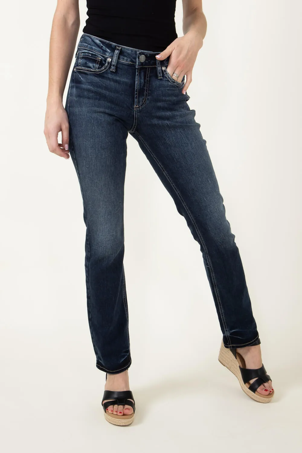 Silver Jeans Suki Mid Rise Straight Jeans for Women | L93413EDB359 sold by Glik’s product image thumbnail 4