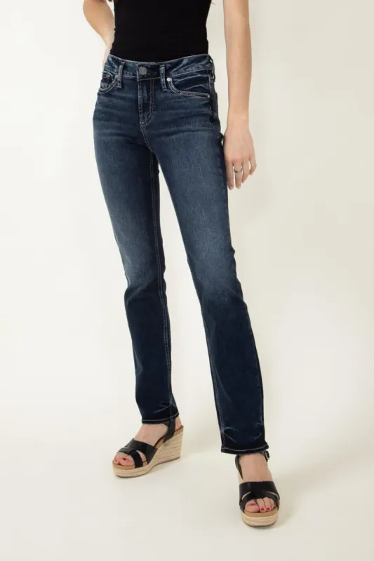 Silver Jeans Suki Mid Rise Straight Jeans for Women | L93413EDB359 sold by Glik’s