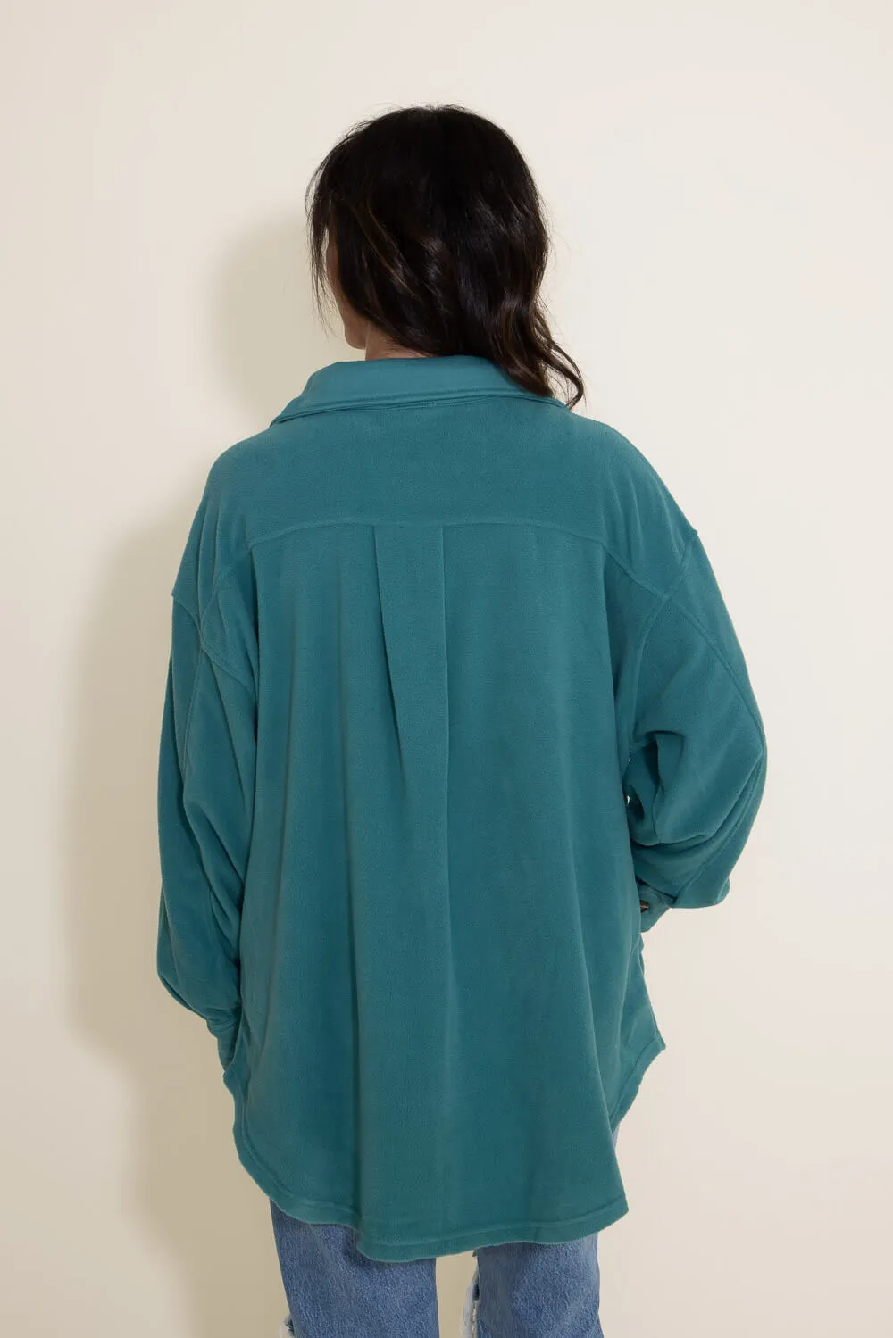La Miel Sunset Fleece Shacket for Women in Teal | JKT1712-TEALGREEN sold by Glik’s product image thumbnail 2