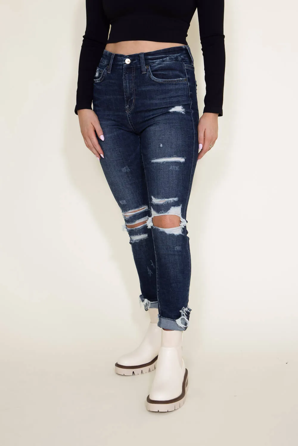 Mica High Rise Distressed Ankle Skinny Jeans for Women | MDP-S174 sold by Glik’s
