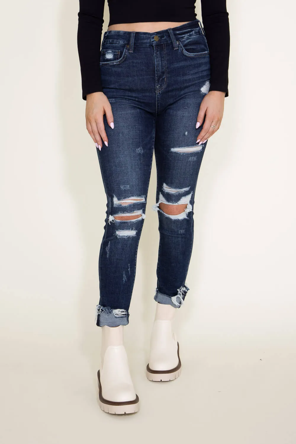 Mica High Rise Distressed Ankle Skinny Jeans for Women | MDP-S174 sold by Glik’s product image thumbnail 4