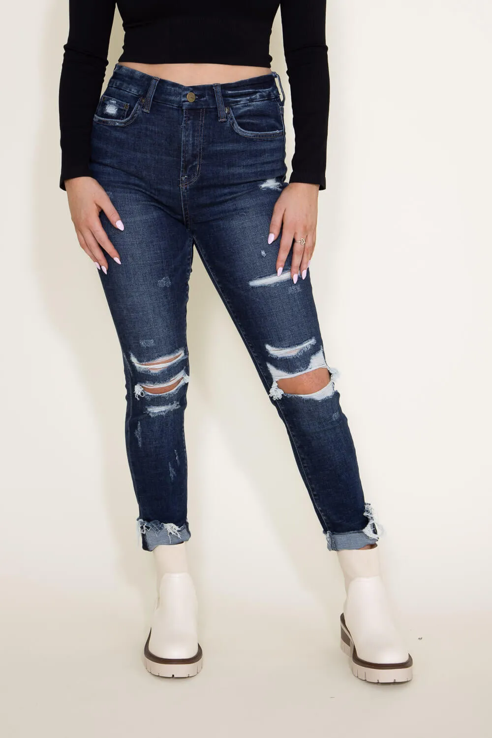 Mica High Rise Distressed Ankle Skinny Jeans for Women | MDP-S174 sold by Glik’s product image thumbnail 5