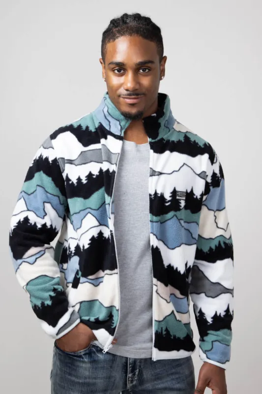 Landscape Full Zip Polar Fleece for Men in Multi | FJ23 MP3694-BLKWHTMULTI sold by Glik’s