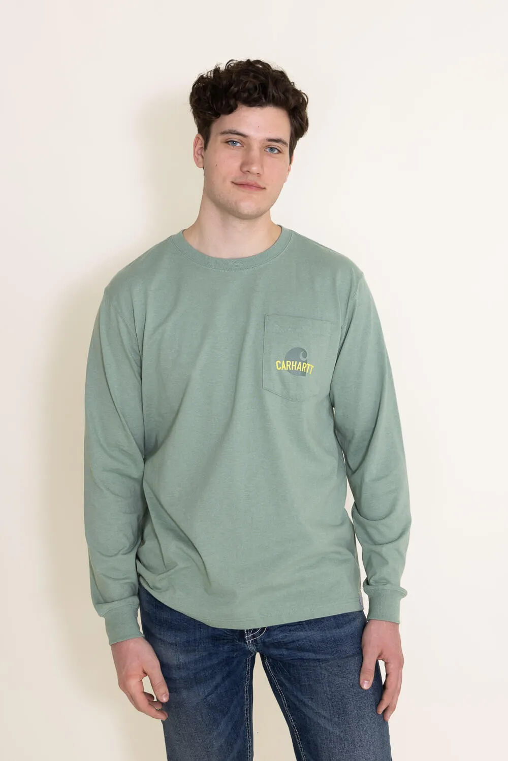 Carhartt Relaxed Fit Long-Sleeve Graphic T-Shirt for Men in Green | 105428-GA0 JADE sold by Glik’s product image thumbnail 2