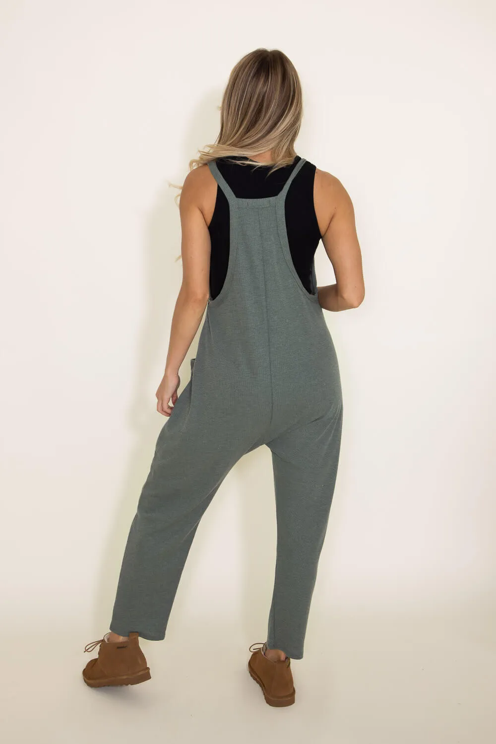 Harem Onesie Jumpsuit for Women in Olive | BJ6851SB-OLIVE sold by Glik’s product image thumbnail 3