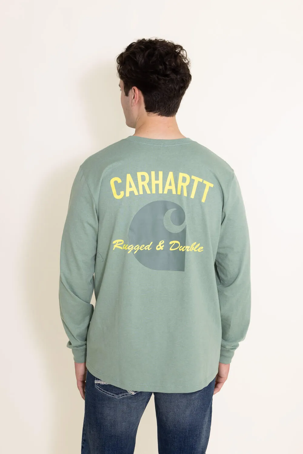 Carhartt Relaxed Fit Long-Sleeve Graphic T-Shirt for Men in Green | 105428-GA0 JADE sold by Glik’s