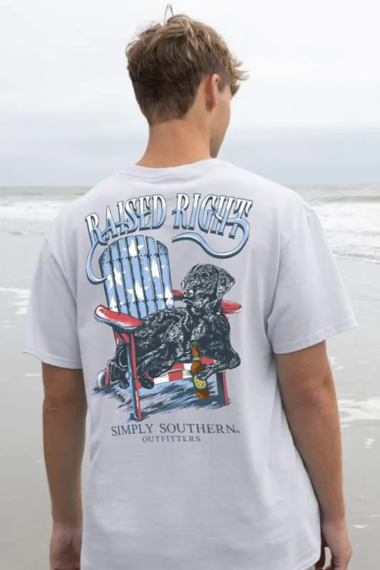 Simply Southern USA Dog T-Shirt for Men in Light Grey | MN-SS-LAB-WHITEWATER-S sold by Glik’s